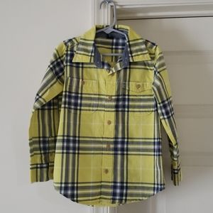 Gap toddler boys 5T  plaid long-sleeve shirt